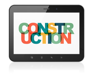 Construction concept: Tablet Computer with Construction on  display