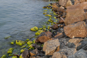 Fototapeta na wymiar Rocks on seaside at Black sea Bulgaria