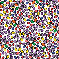 Seamless repeating pattern consisting of colored droplets