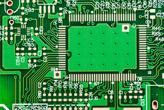 Close up of Electronic Circuits in Technology on  
Mainboard background (Main board,cpu motherboard,logic board,system board or mobo)
