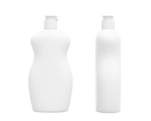 Blank white dish washing liquid package, isolated on white background, 3D rendering