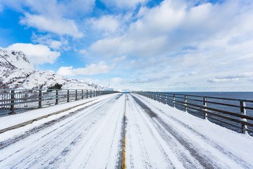 The snowy bridge