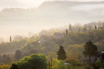 Fototapeta premium foggy morning at the Toscana