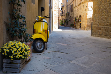scooter at the empty street © Sergii Mostovyi
