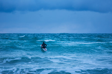 Training surfers in cold waters of Lofotens