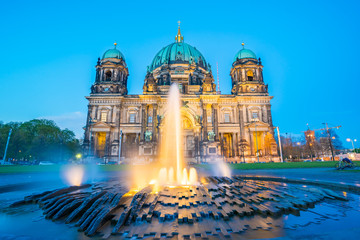 Night at Berlin Cathedral in Berlin, Germany © orpheus26