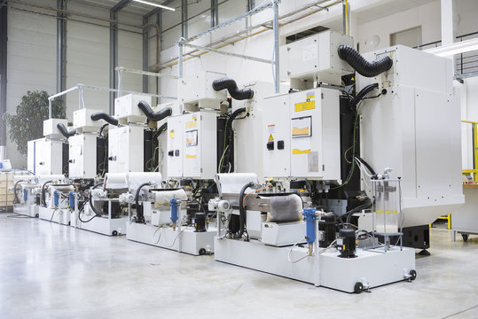 Machines on factory shop floor