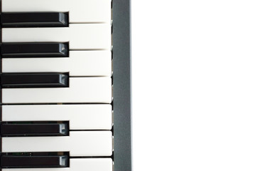 Electronic Piano keyboard on white background