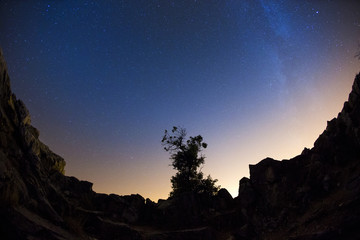 Night sky with lot of shiny stars, milky way