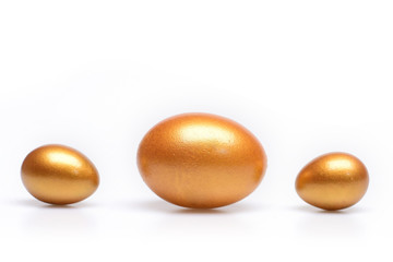 traditional eggs painted in golden color