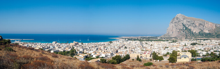 Fototapeta na wymiar Beautiful View of San Vito Lo Capo town in Sicily