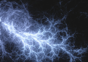 Blue lightning, abstract electrical background