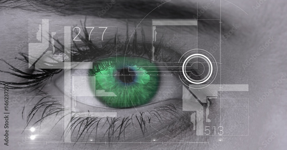 Poster digital composite image of eye interface