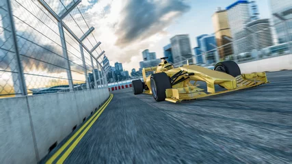 Photo sur Plexiglas Sport automobile Voiture de course de formule sur un circuit urbain