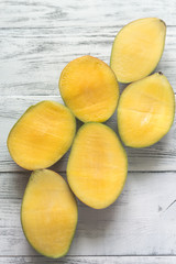 Halves of mango