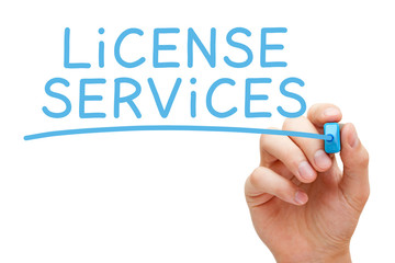 License Services Blue Marker