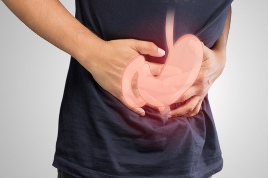 Human gastritis, Men stomach problem concept