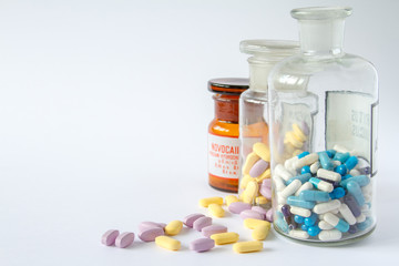 the medical pills are on a money