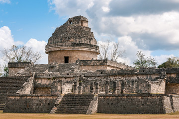 The Observatory a ruin from the Mayan times at Chichen Itza, Mexico