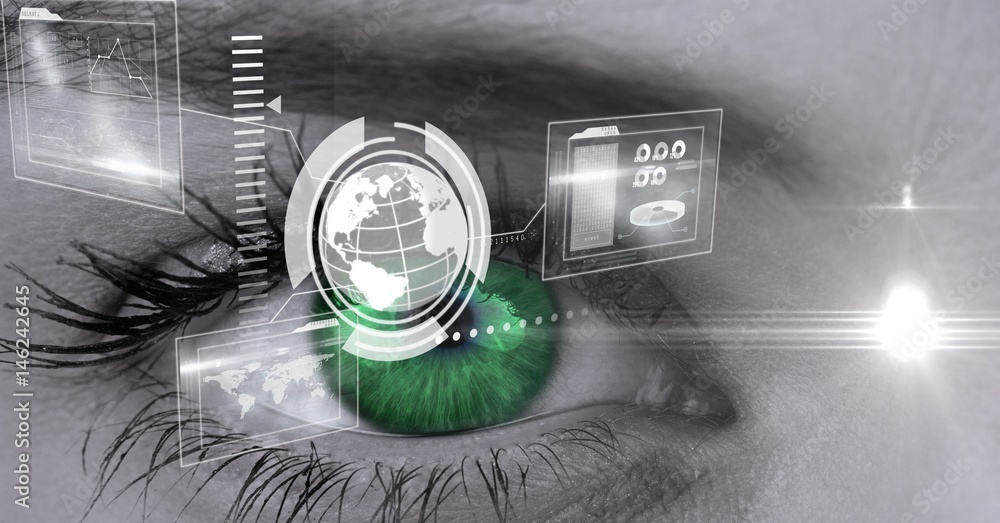 Poster digital composite image of eye interface