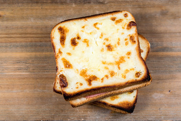 Homemade french toast with Butter and Ice cream
