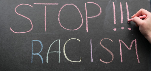 Inscription of stop racism