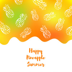 Summer card with pineapples background. Tropical design.
