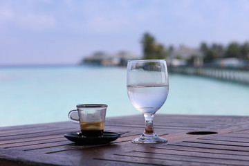 Morning coffee on the beach