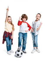 Children playing football