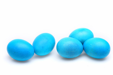 traditional eggs painted in blue color