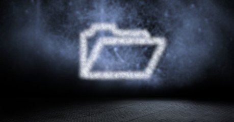 Digital composite image of folder icon with cloud texture
