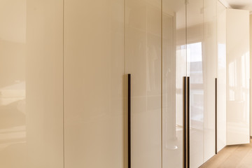 White fitted cabinets