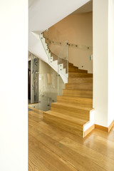 Elegant wooden staircase