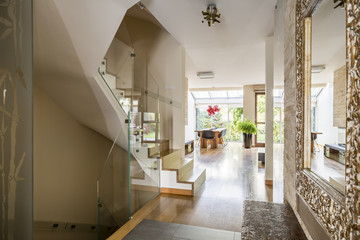 Golden house hallway