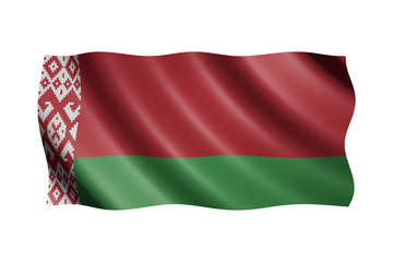 Flag of Belarus isolated on white, 3d illustration