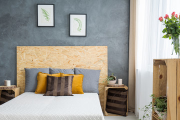 Wooden decoration in bedroom