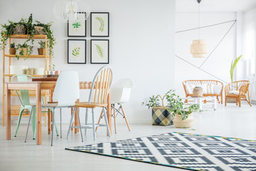 Botanic dining room with table