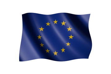 Flag of Europe isolated on white, 3d illustration