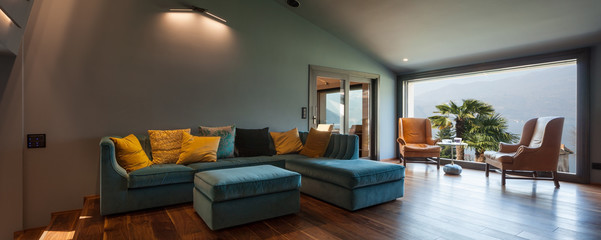 Interior of a luxury modern villa, living room