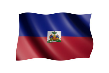 Flag of Haiti isolated on white, 3d illustration