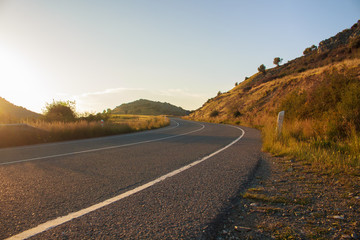 empty road up on sunset.