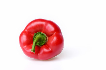 Pepper. Sweet red single vegetable isolated on white