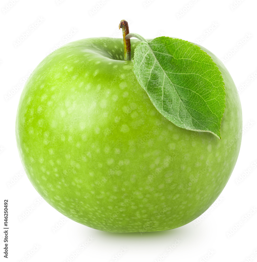 Canvas Prints isolated apple. whole green apple fruit isolated on white background, with clipping path - Canvas Prints