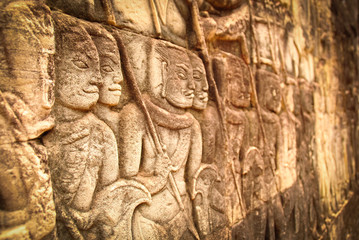 Fototapeta na wymiar stone carving in Angkor Wat temple Cambodia