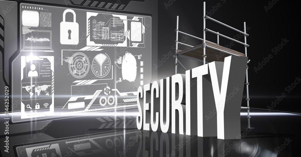 Poster composite image of 3d security items