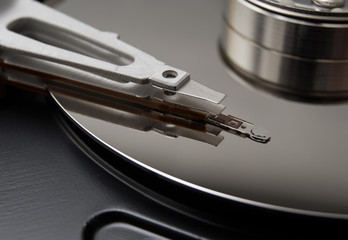 Hard disk drive media close-up