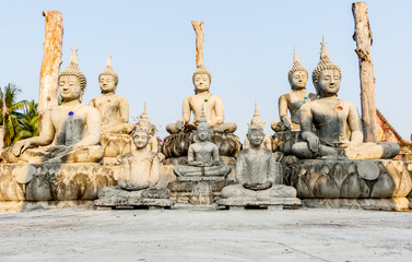 Big Buddha under construction in temple thailand.