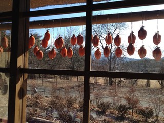 秋晴れと干し柿