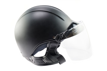 Fototapeta premium Black helmet / Black helmet on white background.