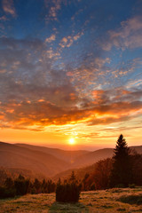 Colorful sunset in the mountain - 146255496